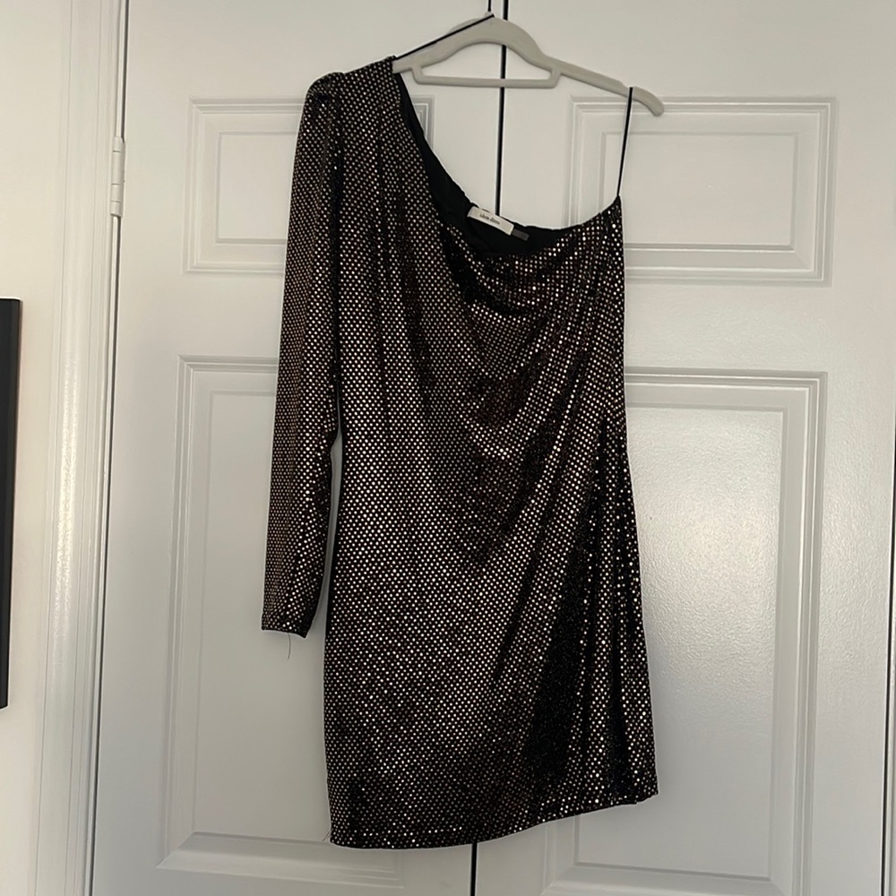 Sparkly One Shoulder Mini Dress